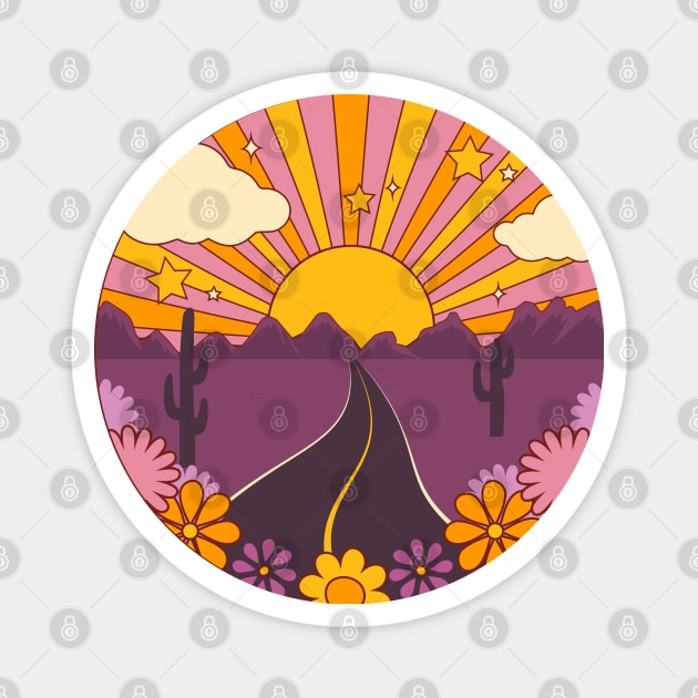 Here Comes the Sun - Retro Roadtrip Magnet by Just Kidding Co.